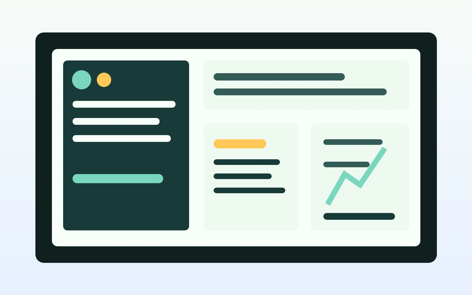 Abstract dashboard showing an AI content planning and auditing workspace